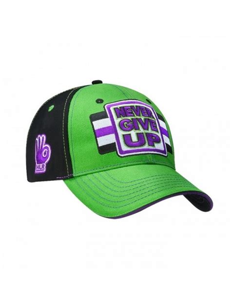 John Cena WWE Never Give Up Green Purple Baseball Hat - C4189KXN3G3