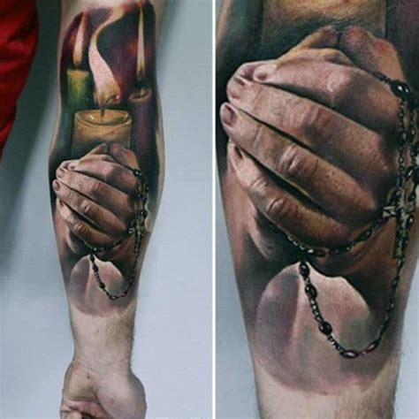 70 Praying Hands Tattoo Designs For Men - Silence The Mind