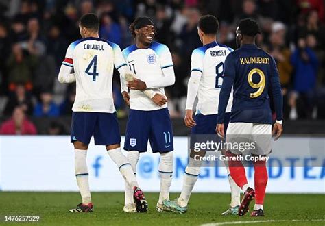 Levi Colwill and Noni Madueke of England U21 celebrate following the ...