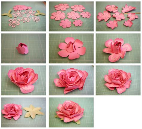 Bits of Paper: 3D Layered Rose and Penstemon Paper Flowers