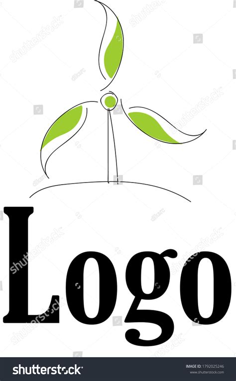 Wind Turbine Green White Logo Stock Illustration 1792025246 | Shutterstock