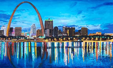 St. Louis Skyline | Gateway Arch Painting by Jeff Johns | Saatchi Art