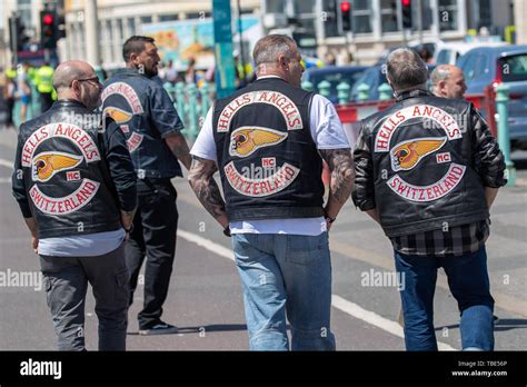 Brighton, UK. Saturday 1 June 2019. Thousands of Hells Angels bikers take part in a three-day ...