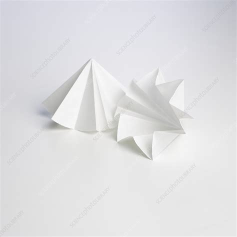 Folded filter paper - Stock Image - C024/3764 - Science Photo Library