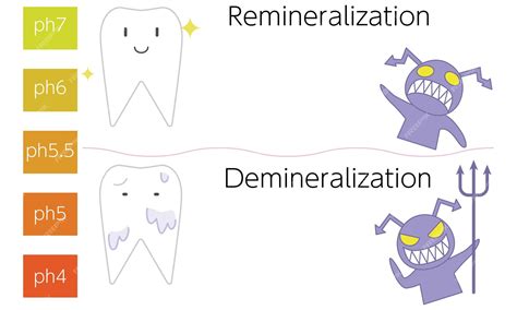 Premium Vector | Image illustration of tooth and dental caries by pH ...