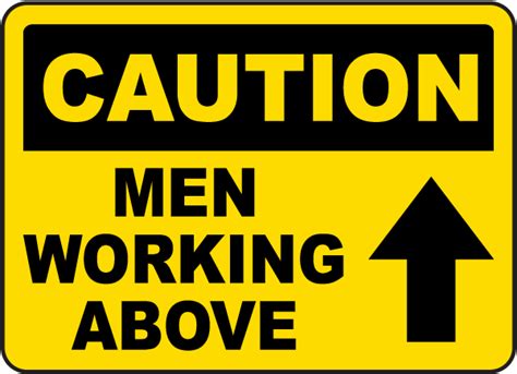 Caution Men Working Above Sign G2319 - by SafetySign.com