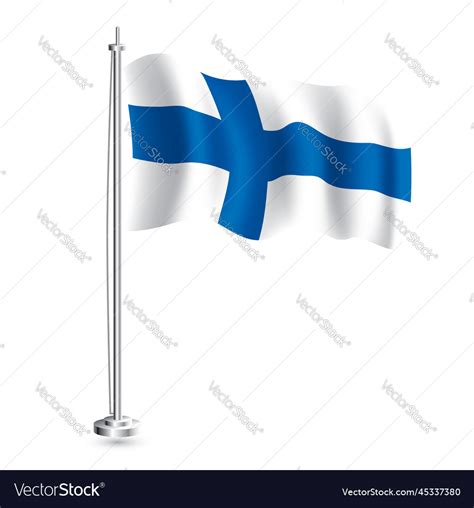 Finnish flag isolated realistic wave Royalty Free Vector