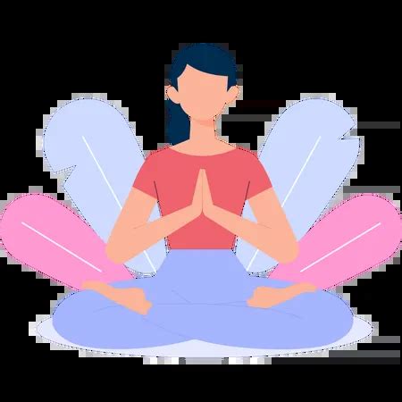 Best Girl doing yoga exercise Illustration download in PNG & Vector format