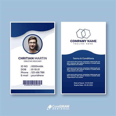 Download Professional Elegant Employee ID Card Vector | CorelDraw ...