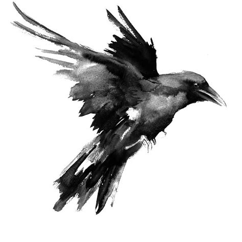 Flying Raven by Suren Nersisyan | Crow tattoo design, Crow tattoo ...