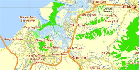 Hong Kong Vector Map China, Free printable editable vector map SVG in English