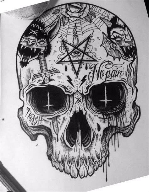 Pin by Feernando Iisaii Rdz on skull drawings | Skulls drawing, Dark art tattoo, Tattoo art drawings