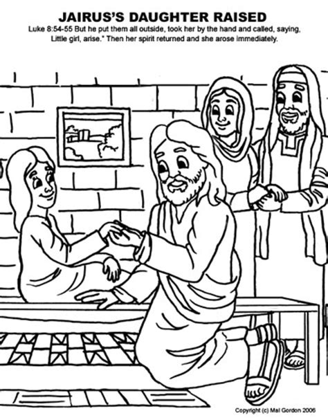 Jairus Daughter - Free Colouring Pages