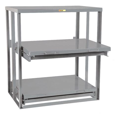 LITTLE GIANT Freestanding Roll Out Shelving, 48 inW x 36 inD x 60 inH, 3 Shelves, Load Capacity ...