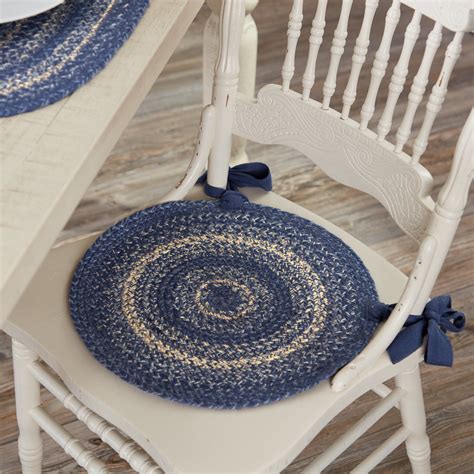 Great Falls Blue Jute Chair Pad - Allysons Place