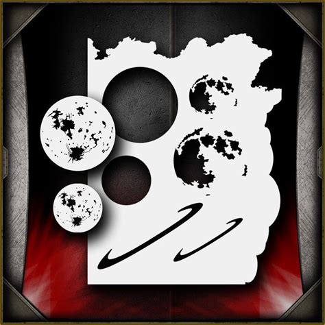 Moon / Planet Set Airbrush Stencil Template Airsick | Stencil art ...