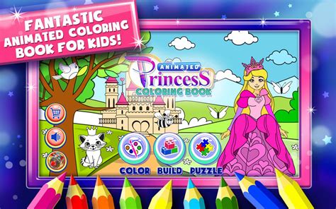 Princess Coloring book Animated for Kids & Girls Game - Girls Coloring ...