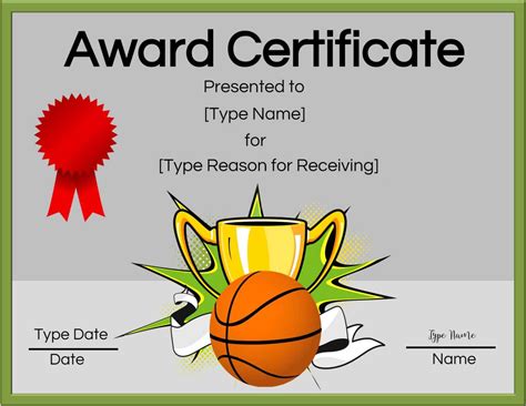 Sports Award Certificate Template