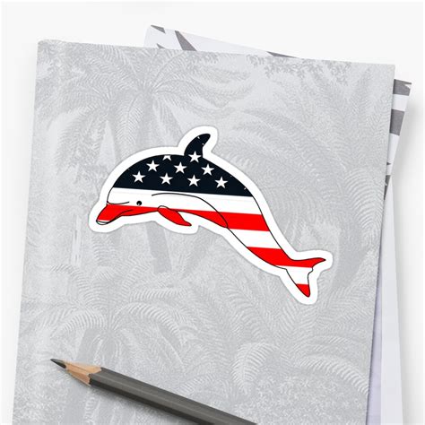 "USA American Dolphin Sticker" Sticker by ImageMonkey | Redbubble