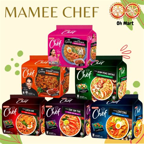 Mamee Chef Instant Noodles Curry Laksa/ Tomyam/ Spicy Chicken Shitake/ Lontong/Laksa Nyonya ...