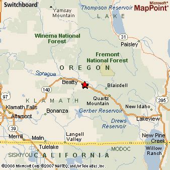 Bly, Oregon Area Map & More