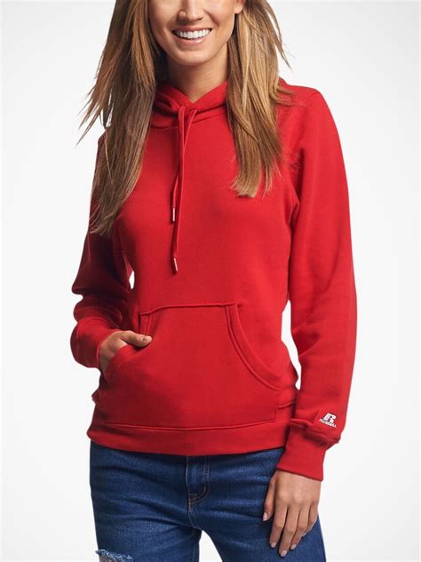 Russell Athletic - Russell Athletic Women's Lightweight Fleece Hoodie, True Red, Large - Walmart ...