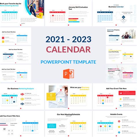 2021 2023 Calendar PowerPoint Template | Etsy