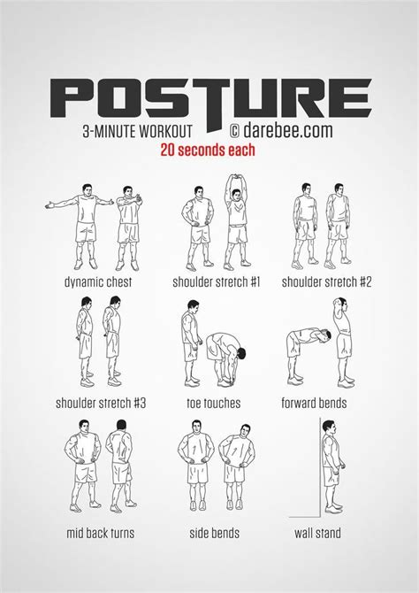 the poster shows how to do an exercise with different postures and exercises for men