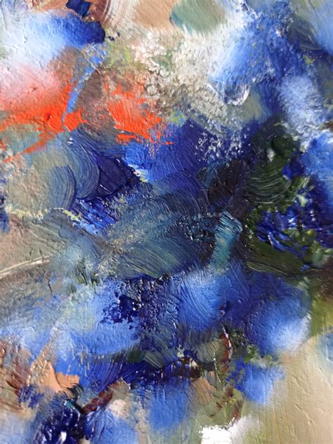 Abstract blue flowers original oil painting Wildflowers in | Etsy