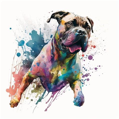 a dog is shown with colorful paint splatters on it