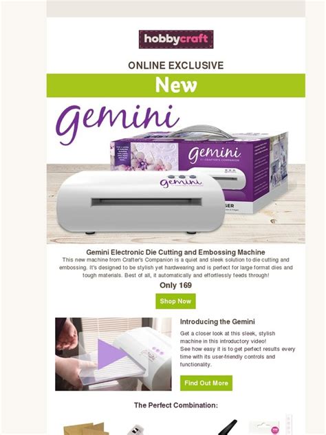 Hobbycraft: NEW! Gemini Die Cutting Machine | Milled