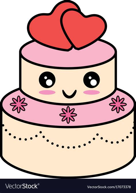 Cute wedding cake Royalty Free Vector Image - VectorStock