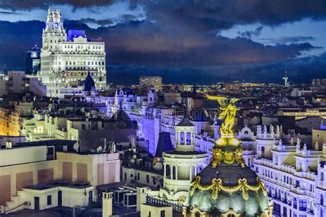 Aerial View Madrid Cityscape Editorial Image - Image of aerial ...