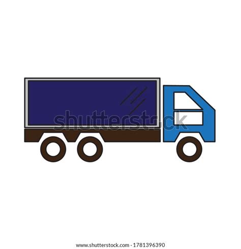 Flat Icon Box Truck Outline Colour Stock Vector (Royalty Free) 1781396390 | Shutterstock