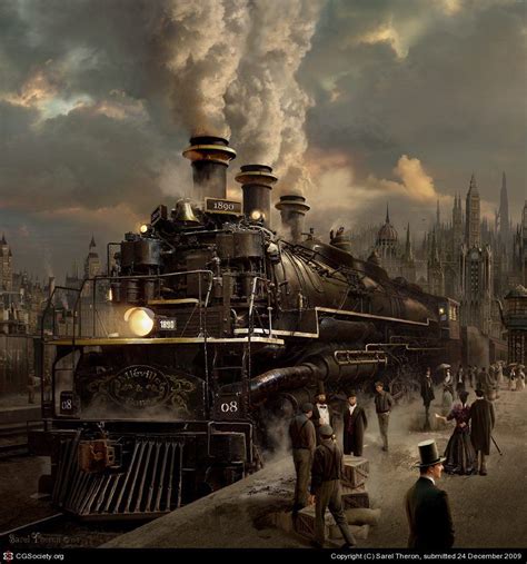 Steam Engine goodness. | Steampunk city, Train, Steampunk art