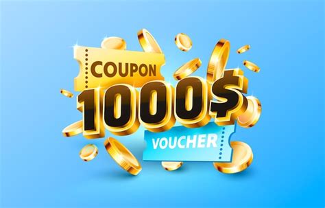 Premium Vector | 1000 dollar coupon gift voucher cash back banner ...