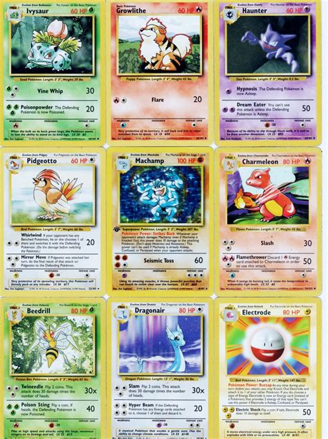 First Pokemon cards Base set Starter 54/102 including 1st edition MACHAMP in unplayed ...