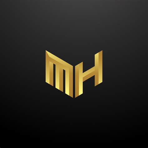 MH Logo Monogram Letter Initials Design Template with Gold 3d texture 2816284 Vector Art at Vecteezy