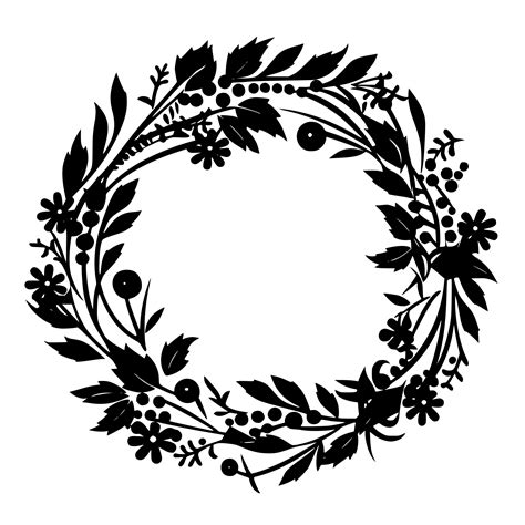 Ornamental Floral Wreath SVG File for Cricut, Silhouette, Laser