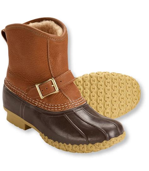 Women's Tumbled-Leather L.L.Bean Boots, 7" Shearling-Lined Lounger | Ll ...