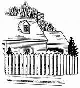 White Picket Fence Coloring Page Pages sketch template