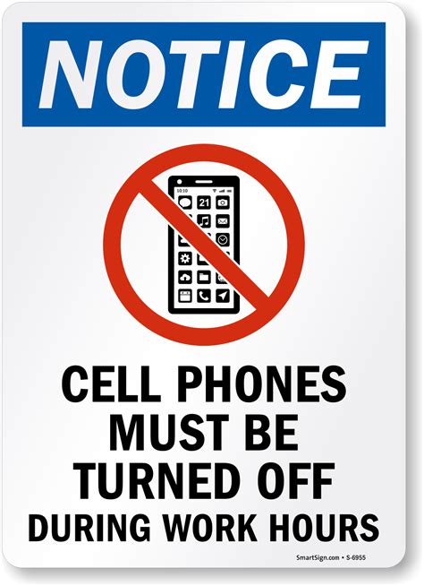 Cell Phones Must Be Turned Off Notice Sign | Free Shipping, SKU: S-6955