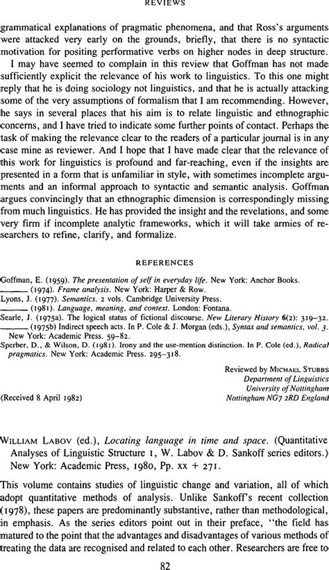 William Labov (ed.), Locating language in time and space. (Quantitative Analyses of Linguistic ...