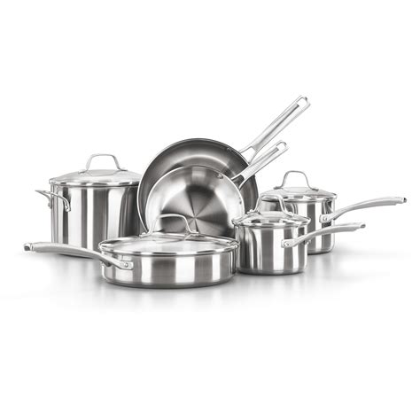 Calphalon 10-Piece Pots and Pans Set, Stainless Steel Kitchen Cookware ...