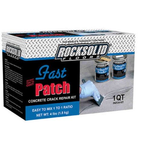 Rust-Oleum 60339 RockSolid Fast Patch Concrete Crack Repair Kit, 1 Qt