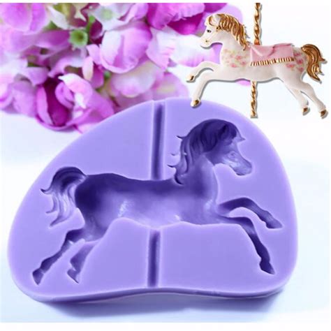 Cute Carousel Horse Shaped Eco-Friendly Silicone Cake Decoration Mold | Cake decorating with ...