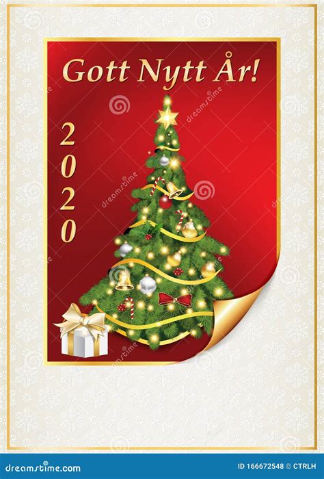 Merry Christmas and Happy New Year! - Swedish Greeting Card Stock Illustration - Illustration of ...