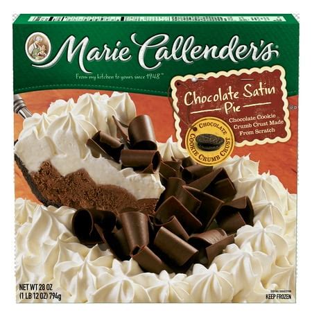 Marie Callender's Frozen Pie Dessert, Chocolate Satin, 28 Ounce – BrickSeek