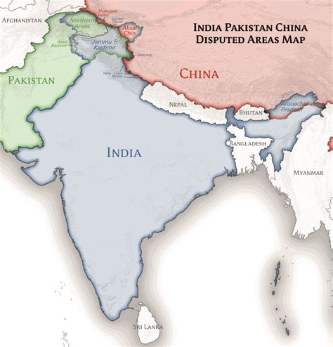 India Pakistan Afghanistan Map - Geographic Map Of Pakistan India Nepal Bangladesh And Bhutan ...