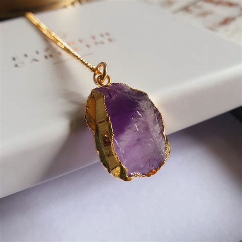 Raw Amethyst Pendant Necklace - Elizabeth Caroline